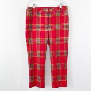 J. McLaughlin Red Plaid Pants